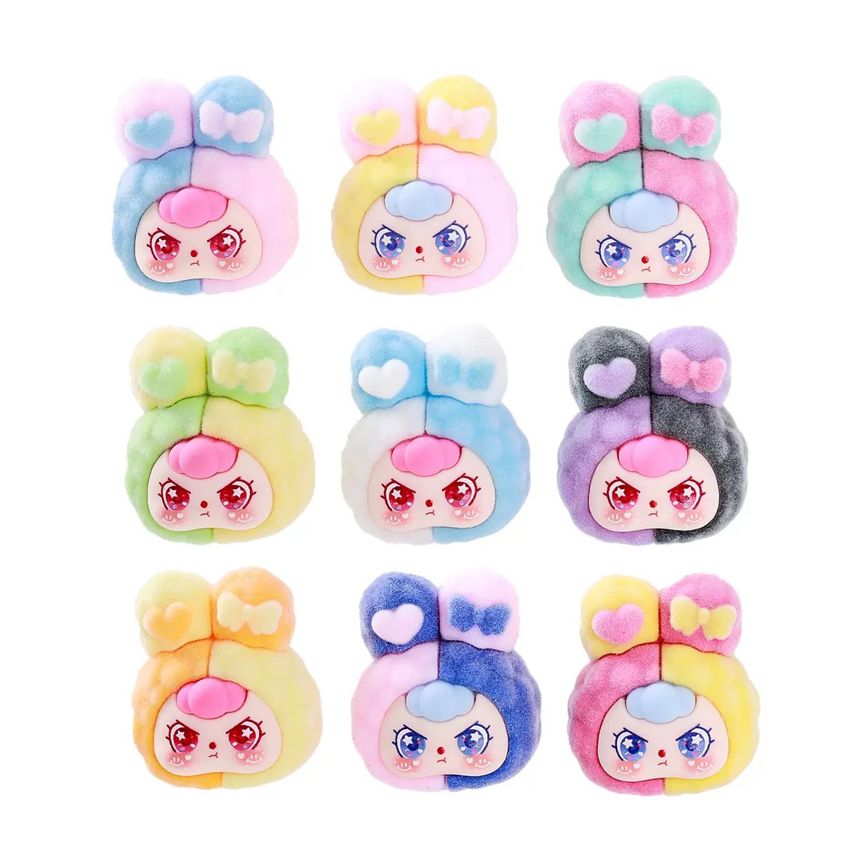 植绒拼色兔萌粒摆件卡通可爱小兔子桌面装饰品潮玩公仔创意小礼品,淘宝优惠券,粉丝福利购,淘宝优惠卷