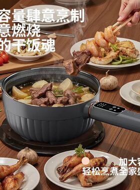BFBV电炒锅多功能家用大容量不粘锅蒸煮煎炒一体电热火锅新款