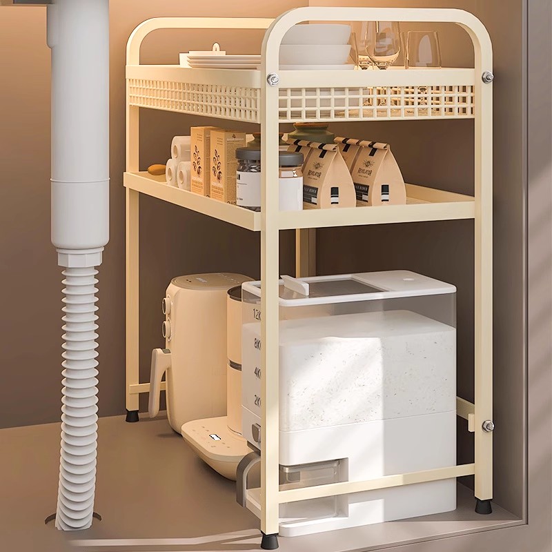 下水槽空间别浪费！下水槽置物架多层收纳架锅架碗碟架多功能神器 - 图1