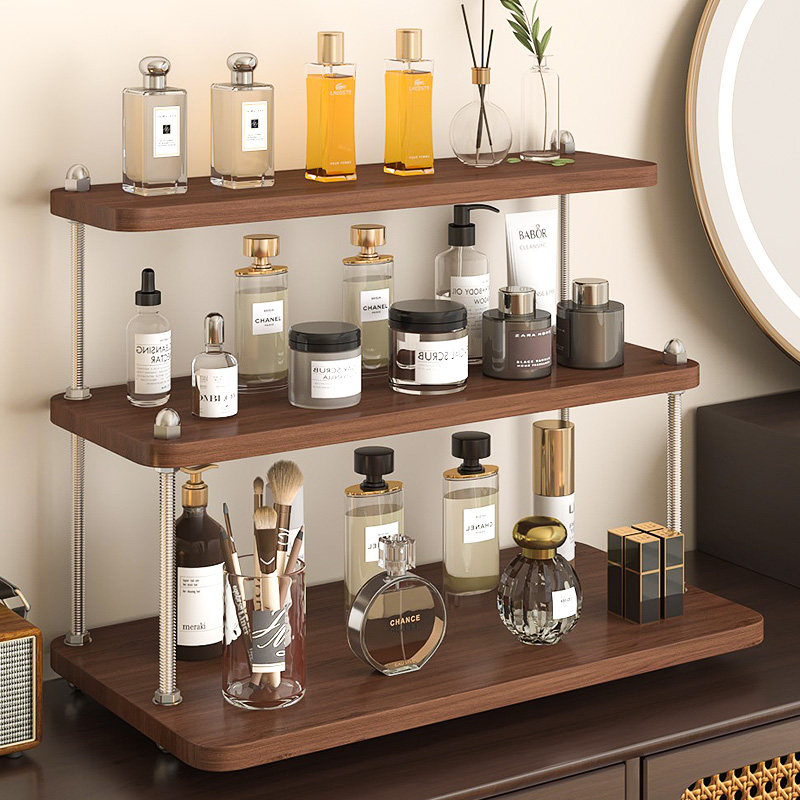 中古风桌面置物架化妆品香水口红架子梳妆台桌上台面实木收纳盒,淘宝优惠券,粉丝福利购,淘宝优惠卷
