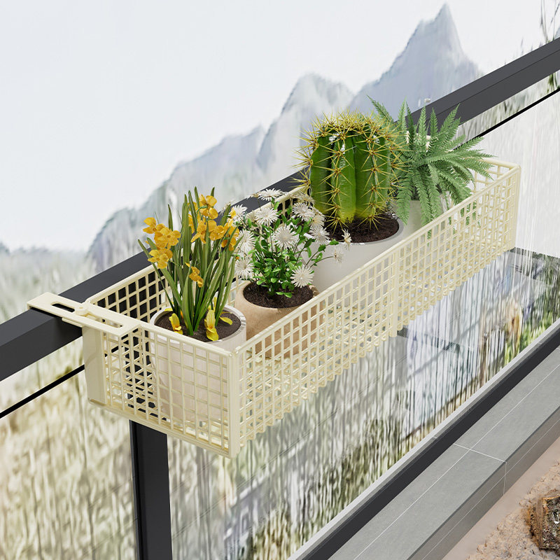 花架置物架阳台悬挂式护栏窗台花盆托架挂式花盆架多肉铁艺花架子,淘宝优惠券,粉丝福利购,淘宝优惠卷