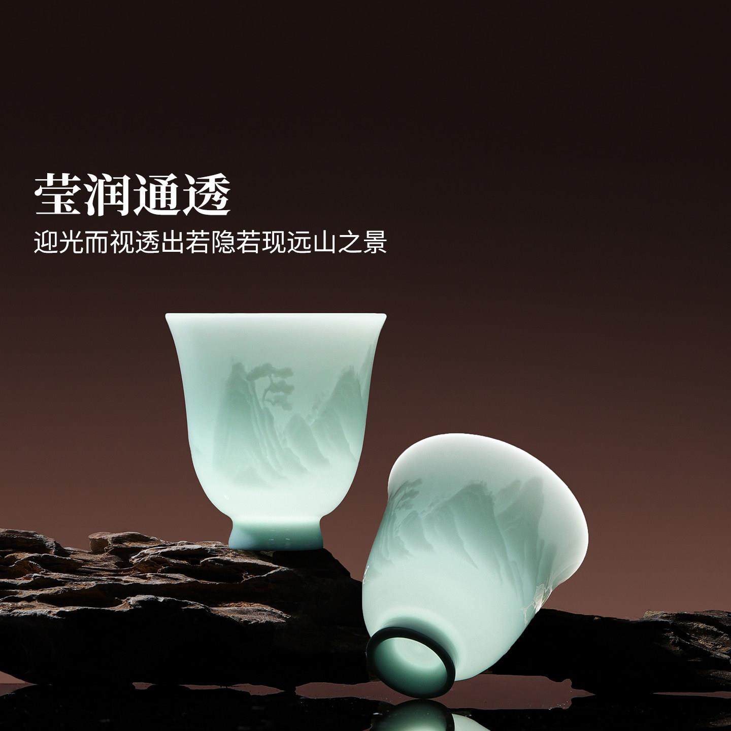 景德镇官方陶瓷中国色高端茶具礼盒装三才盖碗中式精致茶杯送长辈,淘宝优惠券,粉丝福利购,淘宝优惠卷