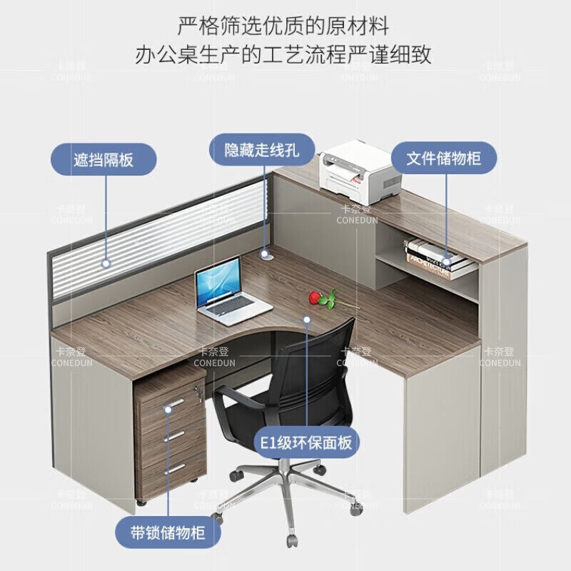 卡奈登办公桌办公室职员屏风工位隔断财务员工桌单人位不含椅XYKW - 图2