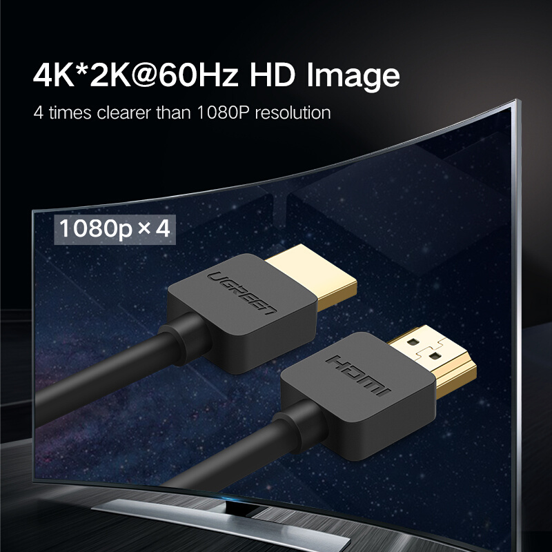 UGREEN Slim HDMI2.0 Cable HDMI to HDMI Cable 4K 3D for TV - 图3