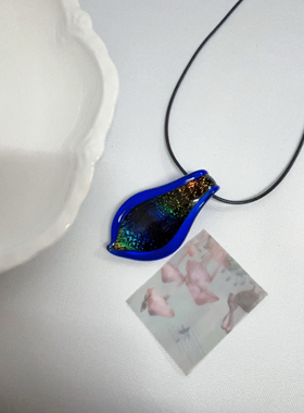 新品 琉璃手工定制艺术品吊坠项链秋冬复古波西米亚不掉色挂绳链