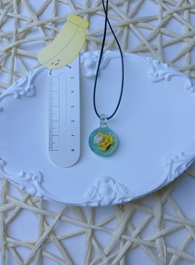 Y6金色琉璃项链艺术品原创手作迷你琉璃小吊坠项链颈链ins小众女