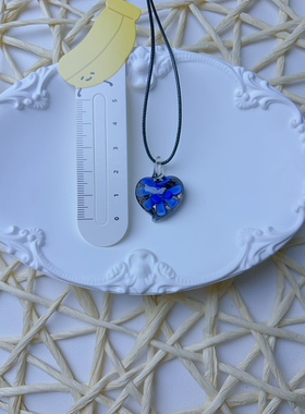 Y6孤品蓝色幻境 原创手作琉璃项链吊坠艺术品风格ins风高级感项链