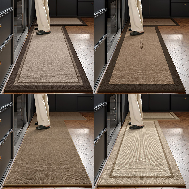 亚麻编制简约加厚厨房地垫防滑防油专用吸水脚垫防水垫子耐脏地毯,淘宝优惠券,粉丝福利购,淘宝优惠卷