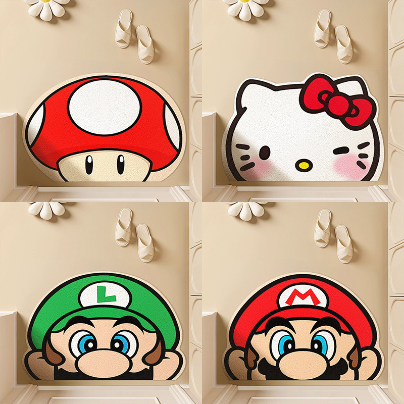 马里奥地垫丝圈进门入户门门口地毯可裁剪卡通异形门垫耐脏脚垫子,淘宝优惠券,粉丝福利购,淘宝优惠卷