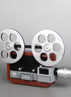 覆古彷真投影机模型铁皮怀旧拍照摄影道具老物件影院创意装饰摆设