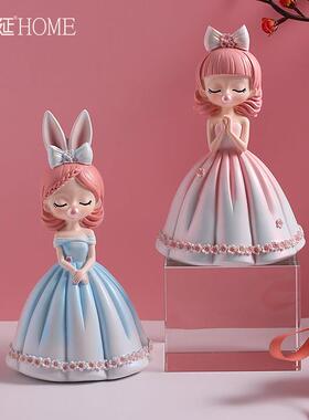 可爱吹泡泡女孩创意卧室桌面装饰品房间布置少女心公主房间摆件设