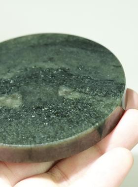 和田玉青玉杯垫 圆天然玉石蒋宏利和田玉茶具