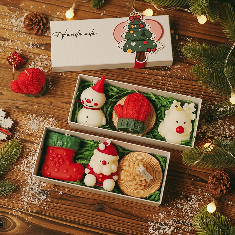 圣诞蜡烛圣诞节氛围感手提香薰蜡烛浪漫创意可爱节日装饰手工烛光 - 图0