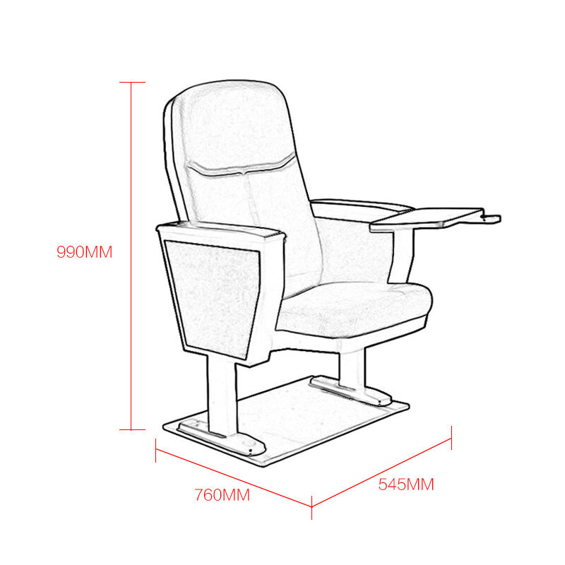 欧宝美礼堂椅剧场椅单人位会议室联排椅带写字板礼堂椅A款 - 图0