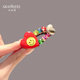 Korean high-end heavy industry flash diamond bow cute heart smiling face temperament hair clip for women new color duckbill clip for women