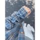 Large size 300Jin Jin is equal to 0.5kg American retro brushed plaid shirt