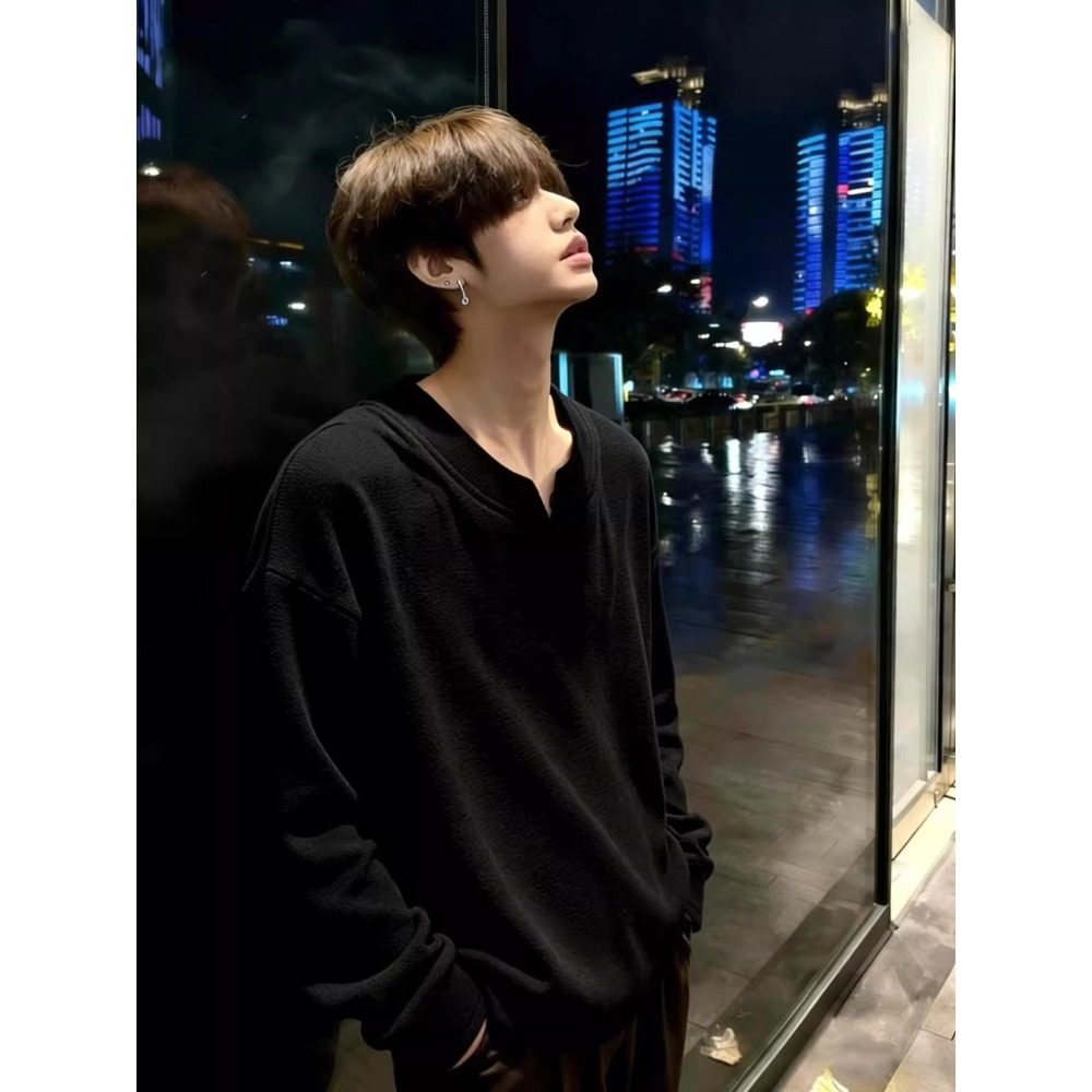 大码300斤V领德绒打底衫男冬季内搭美式痞帅正肩卫衣保暖长袖T恤,淘宝优惠券,粉丝福利购,淘宝优惠卷