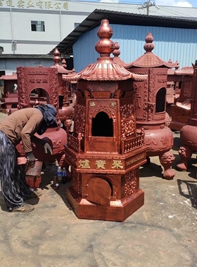 香炉祠堂寺院插香土地庙化宝炉大型户外地藏庙四八龙柱鼎