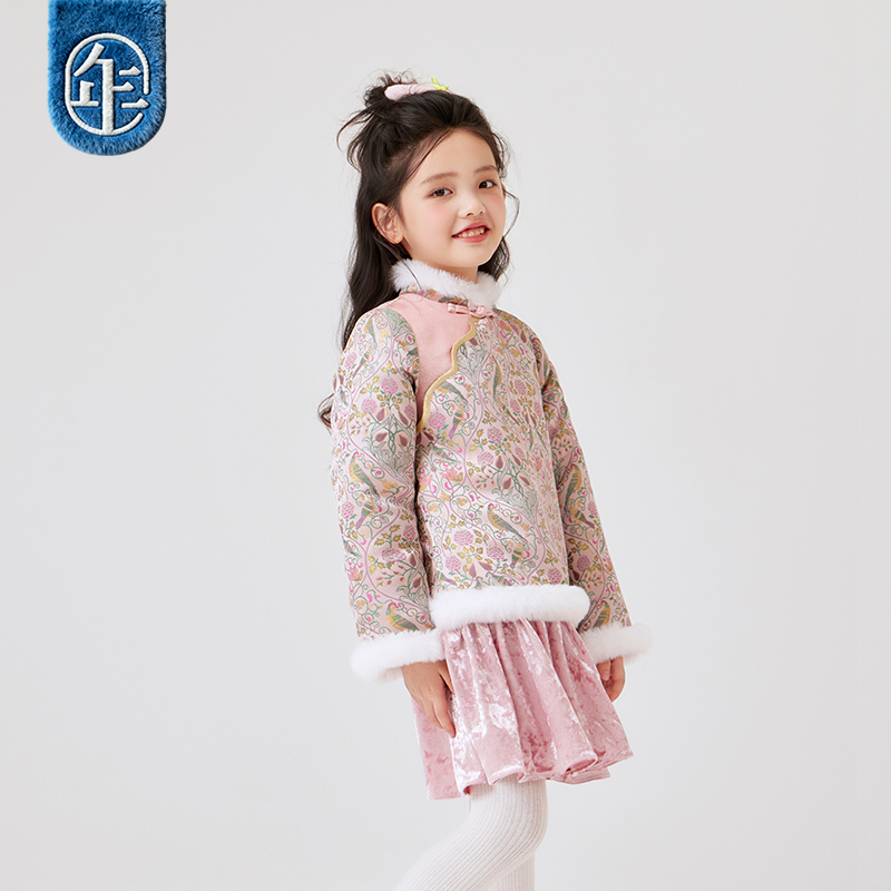 年衣童装旗袍裙女童冬季新款唐装连衣裙中式儿童加厚裙子礼服年服 - 图2