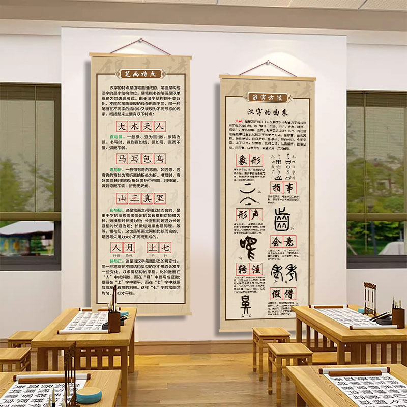 硬笔书法教室布置装饰挂画名家介绍海报图学校培训机构文化壁贴画 - 图0