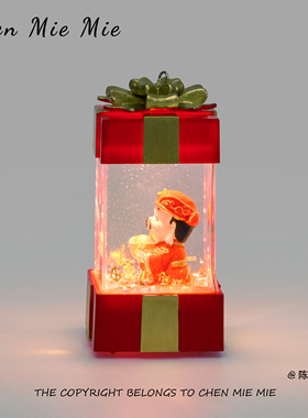 「无聊送TA一个小财神」”氛围小夜灯桌面摆件圣诞节装饰礼物