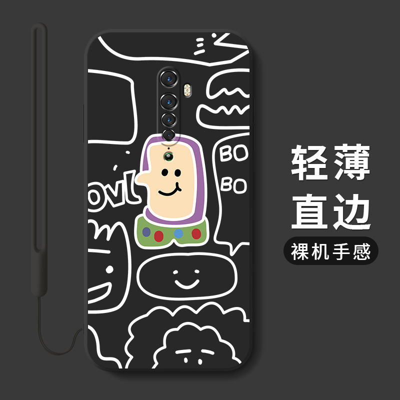 巴斯光年适用opporeno2手机壳新款reno2z液态硅胶reno软壳OPPO防摔renoz保护套10倍变焦版高级男女挂绳外壳 - 图0