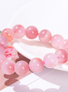 晶东珠宝  天然绯红盐源玛瑙手链糖果色甜美风女生款圆珠手饰