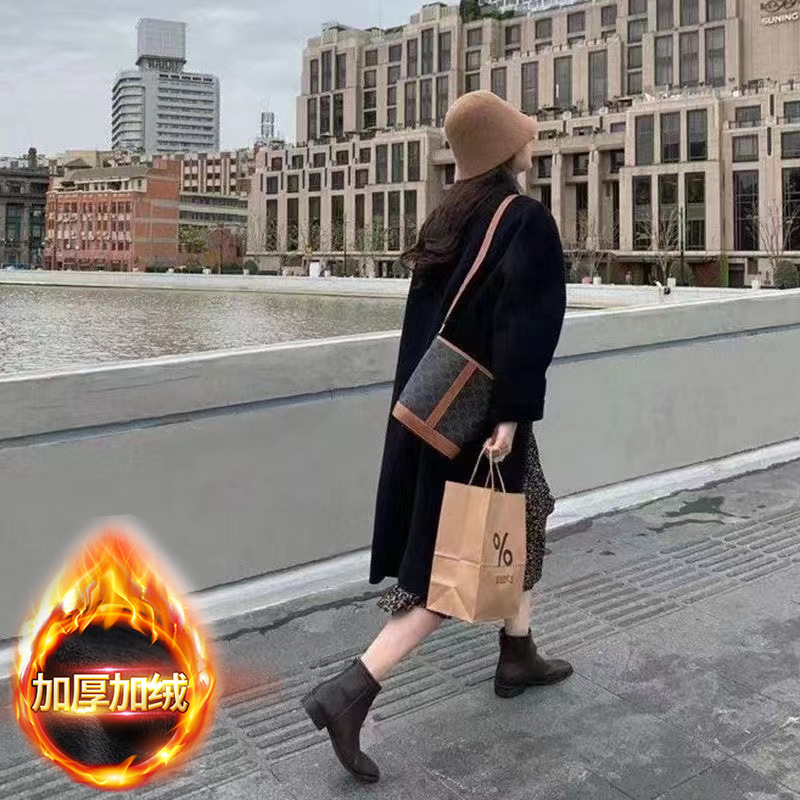 【六衿】美拉德加绒加厚夹棉加长毛呢大衣