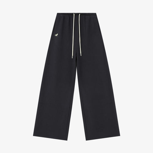 Basic House/百家好抽绳阔腿卫裤女2026春新款宽松显瘦直筒运动裤 - 图3