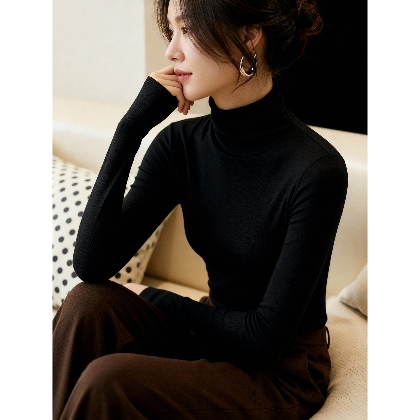 百家好保暖亲肤绒感打底毛衣女2025冬季新款修身显瘦半高领打底衫,淘宝优惠券,粉丝福利购,淘宝优惠卷