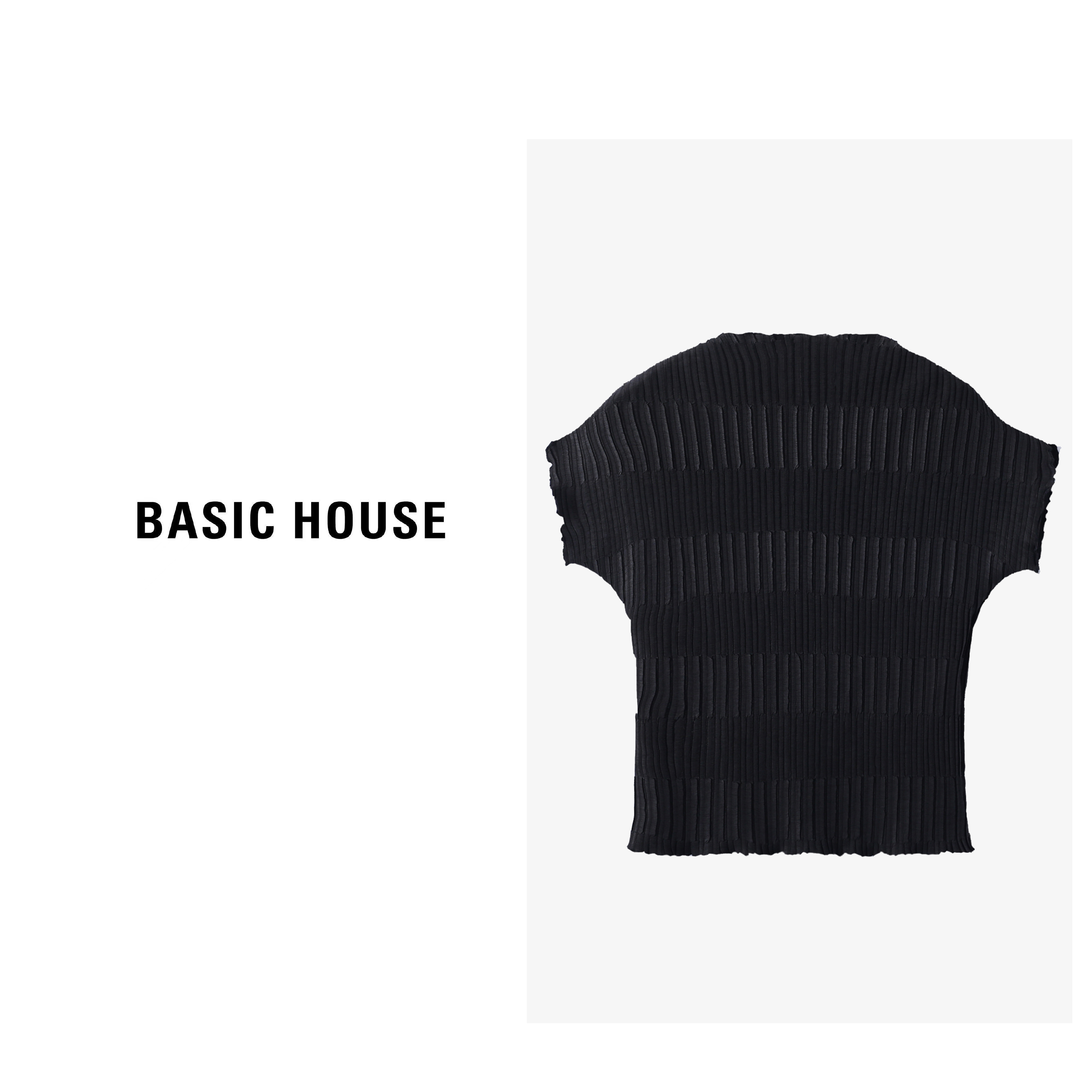 Basic House/百家好 时髦小众T恤女显瘦短袖上衣B0633B5E832 - 图0