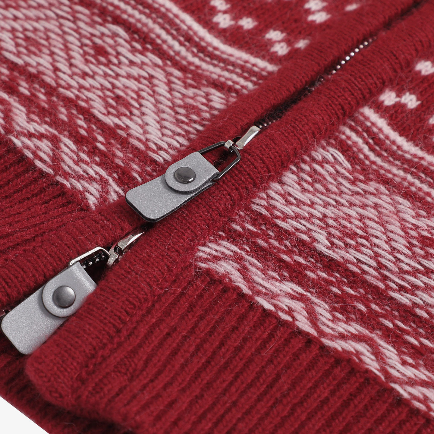 Basic House/百家好费尔岛红色毛衣开衫女冬季新款保暖百搭上衣,淘宝优惠券,粉丝福利购,淘宝优惠卷