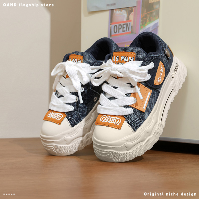 【陆虎同款】帆布鞋女款鞋子新款秋季厚底增高大头鞋情侣休闲鞋男,淘宝优惠券,粉丝福利购,淘宝优惠卷