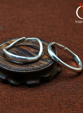 義清堂足银999手工錾刻流沙手镯纯银手镯高端私人定制礼品