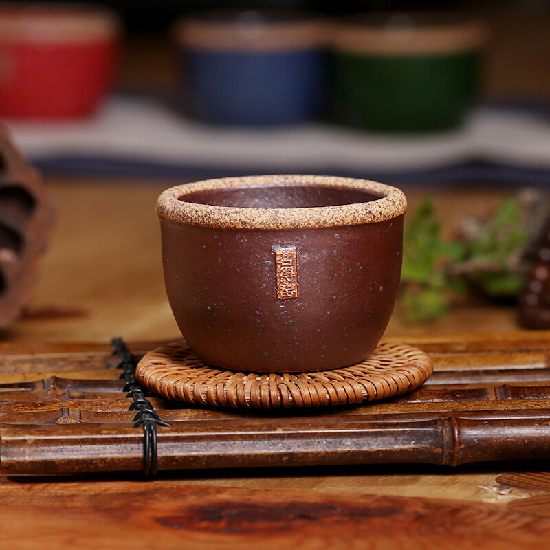 得茗窑小号水缸杯陶瓷茶杯侘寂杯茶具粗瓷主人杯子粗陶茶杯复古单-图0