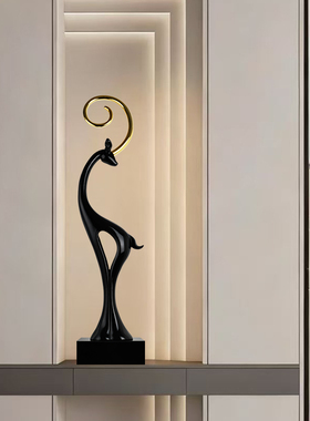 现代轻奢福禄双全雕塑艺术摆件