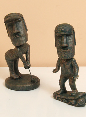 热销摩艾石人像盲盒兔子岛时尚简约创意桌面家居装饰个性欧式摆件