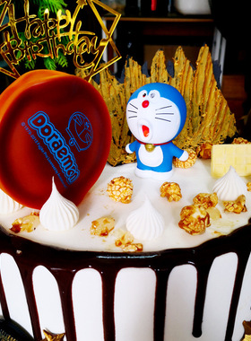 哆啦A梦叮当猫蓝胖子扭蛋公仔摆件车饰蛋糕装饰搪胶单款7CM