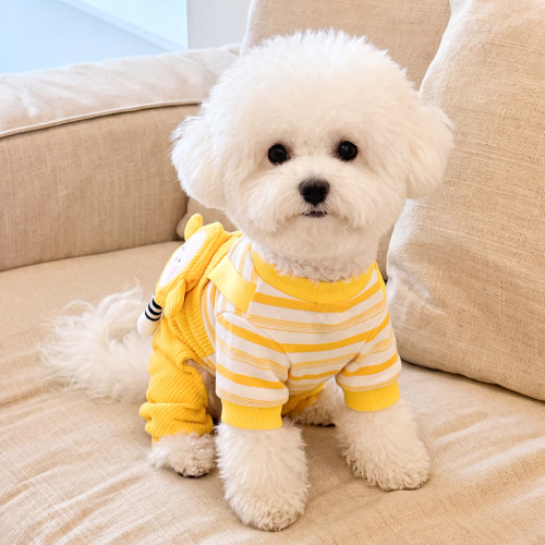 狗狗衣服秋冬新款蛋仔背带裤泰迪比熊博美小型犬宠物四脚衣可牵引 - 图2