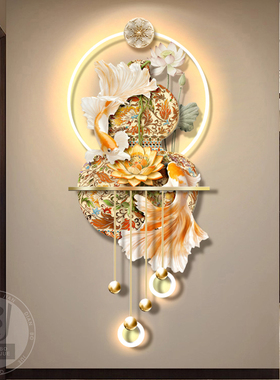 高级感葫芦玄关装饰画锦鲤挂画