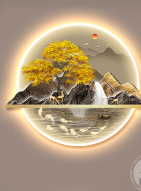 新中式玄关装饰画入户正对门