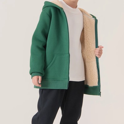 回力童装加厚男童加绒外套羊羔绒