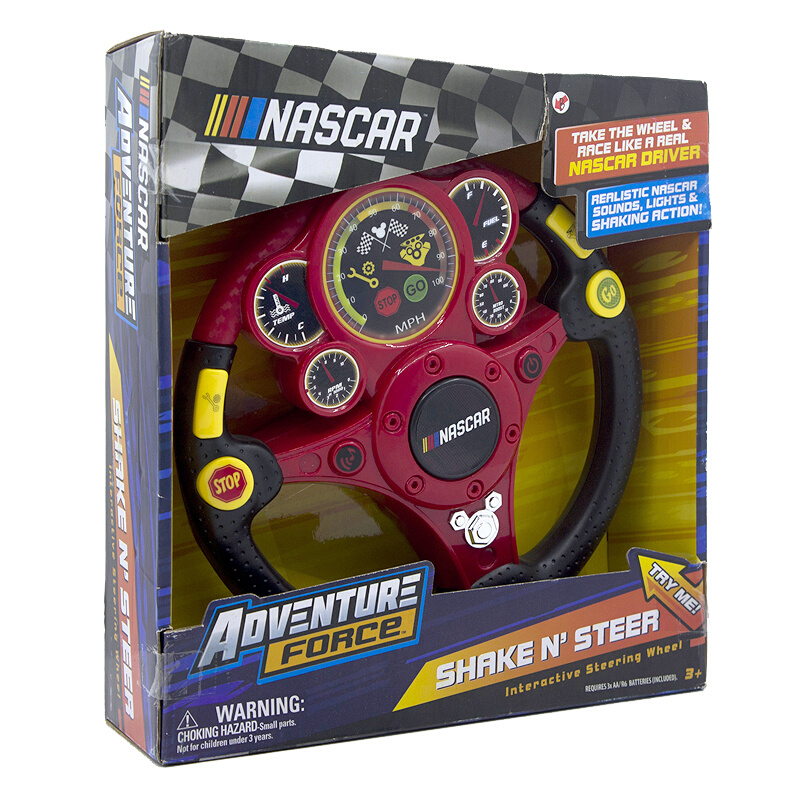 NASCAR纳斯卡儿童动作感应震动声光方向盘玩具仿真驾驶模拟开汽车-图0