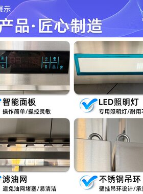 商用油烟净化一体机抽油烟机大吸力厨房不锈钢烟罩净化一体机