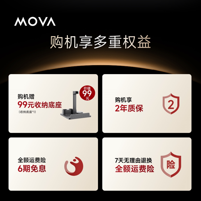 【国家补贴15%】MOVA绿光显尘无线吸尘器S3Detect家用床上大吸力