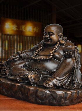 摆件如意赐福弥勒佛招财大肚笑佛像供奉家居工艺品客厅树脂摆件