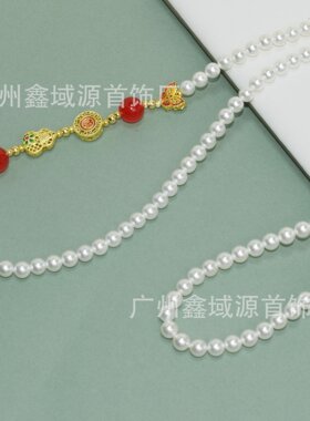 新中式国风旗袍配饰毛衣链串珠珍珠项链女款2025新款爆款轻奢时尚