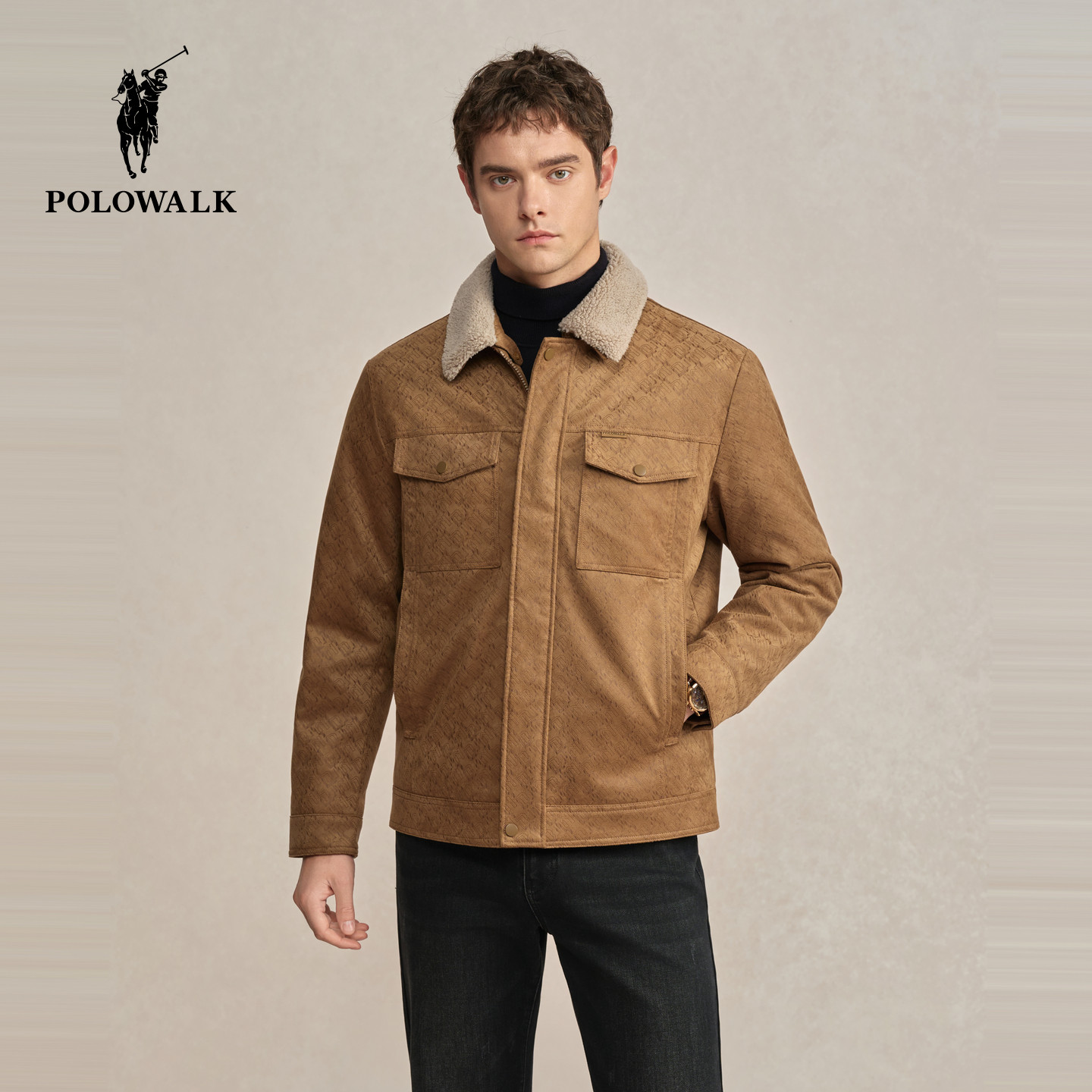 POLOWALK男式2025冬季新品90鸭绒男装复古羽绒可拆卸毛领外套,淘宝优惠券,粉丝福利购,淘宝优惠卷