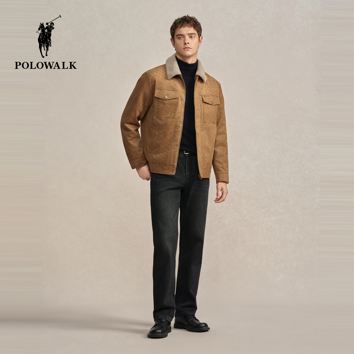 POLOWALK男式2025冬季新品90鸭绒男装复古羽绒可拆卸毛领外套,淘宝优惠券,粉丝福利购,淘宝优惠卷