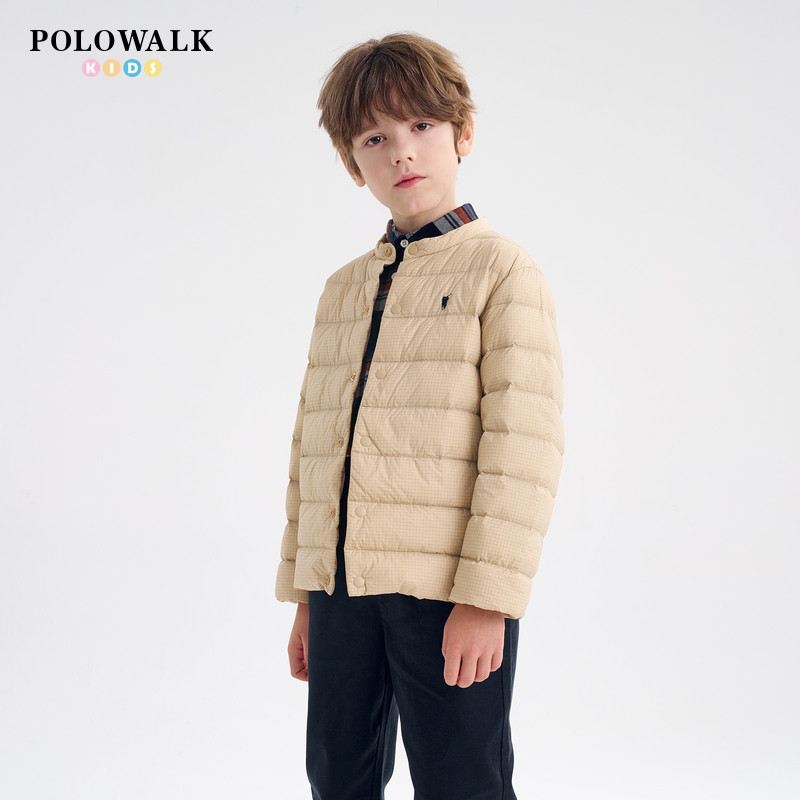POLOWALK童装羽绒服女秋季儿童短款轻薄外套亲子潮男女童百搭上衣